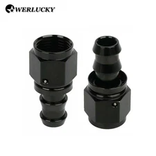2PC Straight Push on Lock Hose Fitting Oil/Fuel/Gas Line Adapter 4 6AN 8AN 10AN