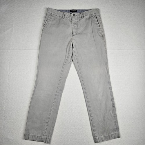Banana Republic Aiden Chino Pants Men 31x30 (31x27) Gray Cotton Straight Button