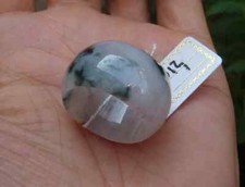 US 11 Certified Natural Grade A Blue Green Float Flowers Jade jadeite Ring 013