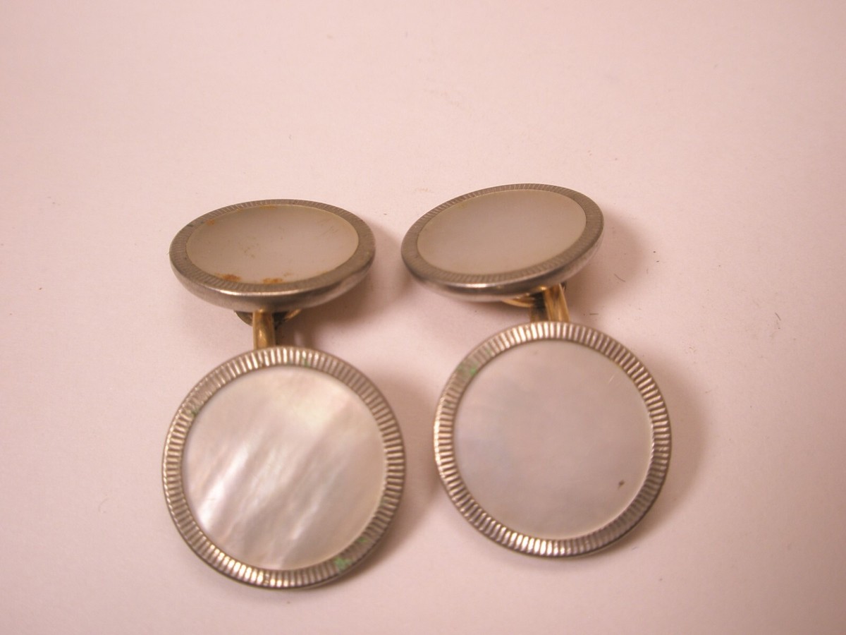 Mother of Pearl Double Sided Gold Plated Vintage KREMENTZ
