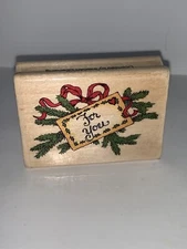 NEW Holly Pond Hill  Rubber Stamp CHRISTMAS "FOR YOU" E13109 Christmas Gift Tag