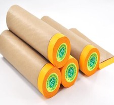 Pre-Taped Masking Paper for Painting, Tape 20 inch x 50 feet 4rolls, Brown
