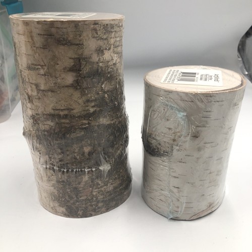 Birch Pillars Wood Logs New Sealed Lot of 2 7”x 3/4” and 5” x 3.5” - Picture 2 of 6