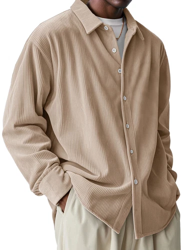 Para hombres Camisa de Pana Chaqueta Moda Chaqueta Informal Manga Larga Suelto Cárdigan Prenda para el torso - Imagen 10 de 31