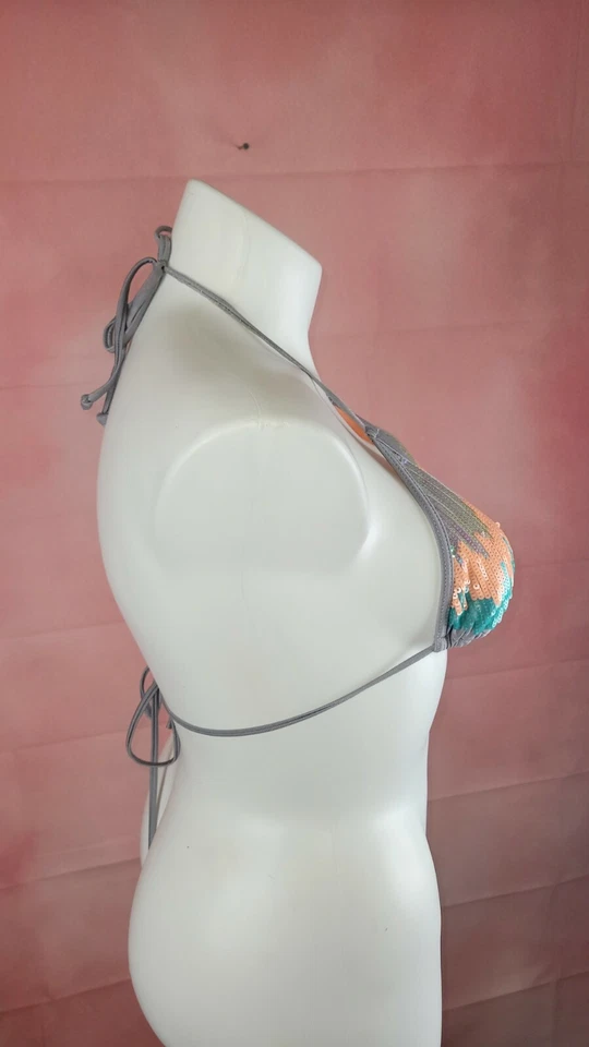 Top de bikini para mujer xhilaration multicolor con lentejuelas talla S/P Foto 3 de 4