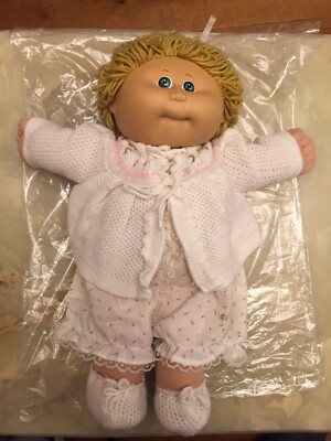 Vintage 1985 Cabbage Patch Kinder blonde Haare blaue Augen Mädchen Xavier Roberts L / NEU.