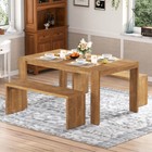 New ListingDining Set Mdf Rubber wood Dining Table & Benches for Kitchen w Living Room