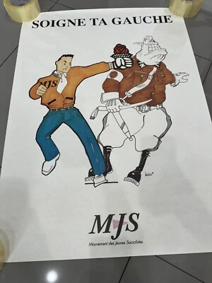 Original Vintage Cartoon Style Poster Frankreich - Nationalsozialistische Partei Französisch - Bild 1 von 4