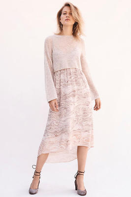 Anthropologie Sleeping on Snow 2pc Rosay New Sweater & Slip Midi Dress Set  XL | eBay