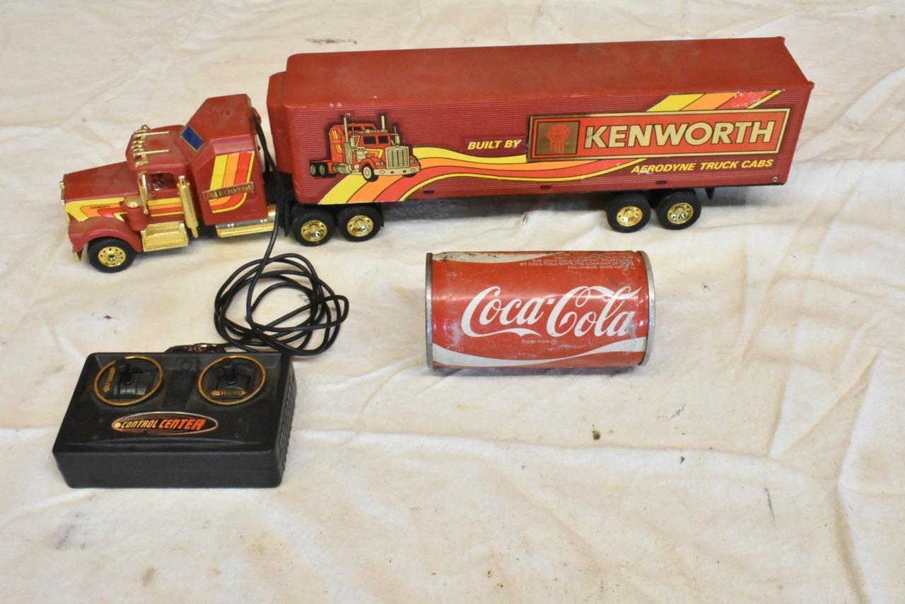 VINTAGE NEW BRIGHT KENWORTH AERODYNE SEMI TRUCKS REMOTE CONTROL-image