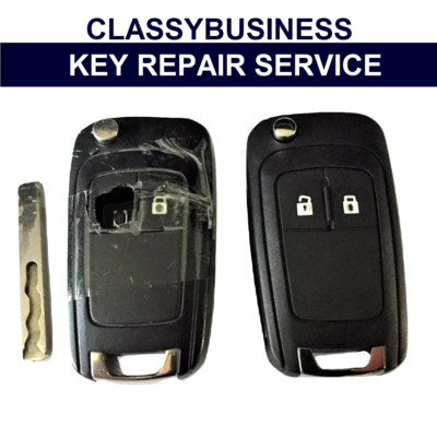 Reparaturservice für Vauxhall (Opel) Adam 2010 - 2014 2 Tasten Fernbedienung Schlüsselanhänger neues Gehäuse
