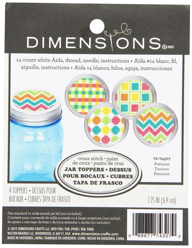 Dimensions Cross Stitch Lid Jar Topper Kits for Mason Jar Lids - YOU PICK - NEW - Picture 16 of 17