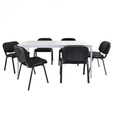 Vorteilspreis - Set Stahlrohrtisch L160 cm + 6 BärosTür
