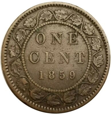 ヴィクトリア1859年 カナダ 1セント 1859 Canada 1 Cent Queen Victoria One Penny | eBay