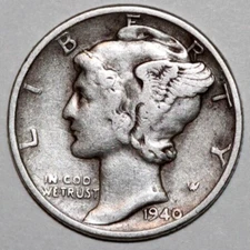 1940      Mercury Dime             17.8mm