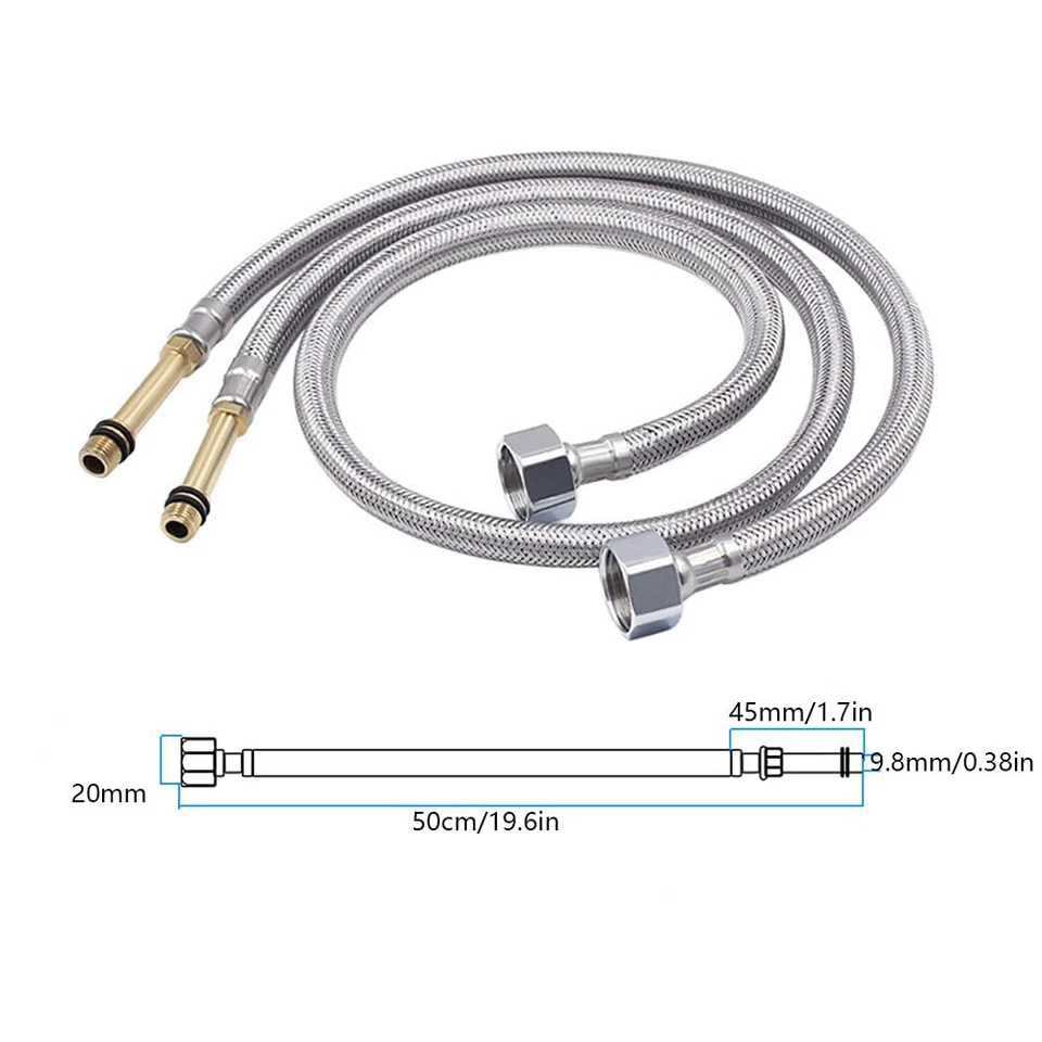 IG1/2 x M10 Edelstahl Wasserhahn Anschlussschlauch FlexSchlauch Druckschläuche - Bild 2 von 4