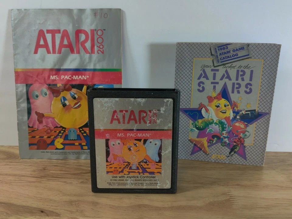 VINTAGE🔥 MS. PAC-MAN 1982 ATARI 2600 CARTRIDGE Manual & Catalog Retro Games 🔥 - Image 3 of 4