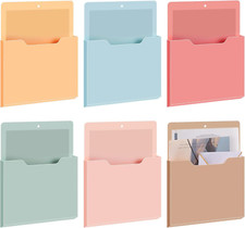 6 Pcs Magnetic Wall File Organizer Magnetic Wall File Holder Refrigerator Mag...