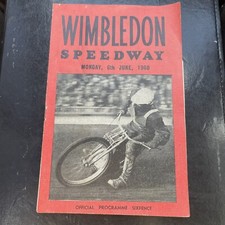 RETRO Speedway Race Booklet Junk Motorcycle Motor 60s Wimbledon Programme