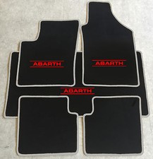 Autoteppich Kofferraummatte Set für Fiat 500C Abarth sw silber rot 5tlg. Velours
