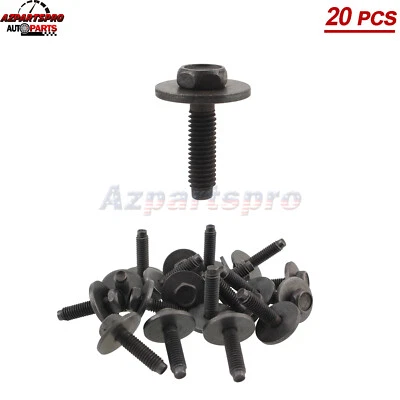 AZPARTSPRO M6-1.0 × 20mm Hex Flanged Button Head Socket Screw Bolts Black Oxide 20pcs