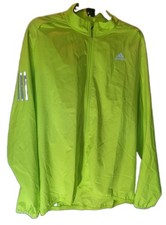 Adidas Climaproof Wind Resistant Reflective Running Jacket Neon Yellow Sz Small