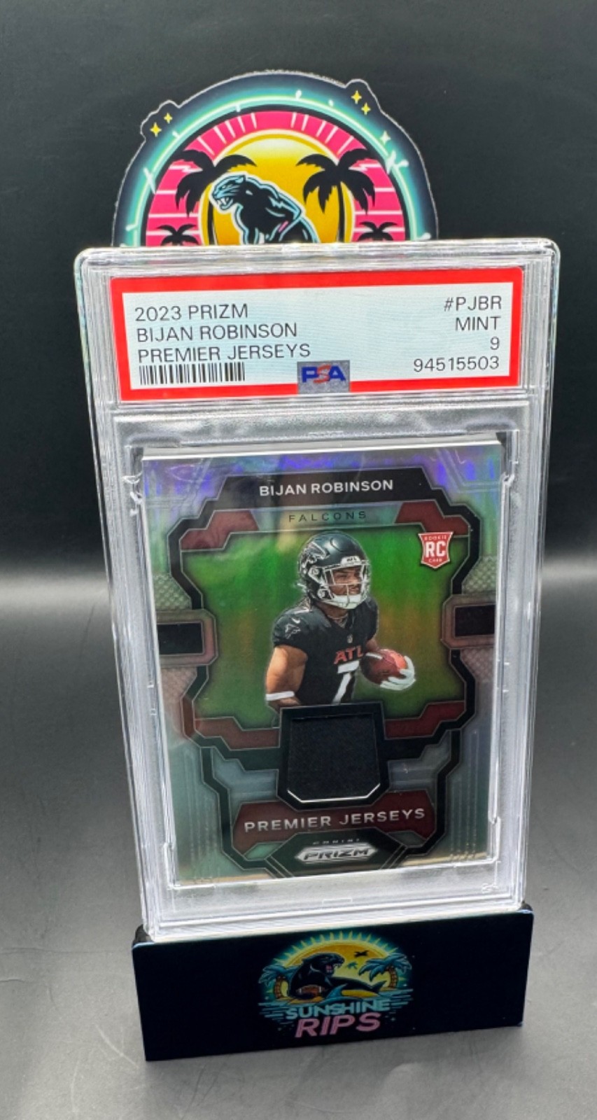 Bijan Robinson 2023 Panini Prizm Premier Jerseys #PJBR PSA 9
