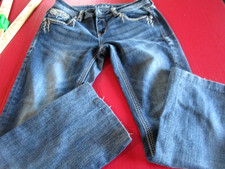 Grace in La Women's Denim Boot Cut Jeans, Embellished with Rhinestones, Size 28