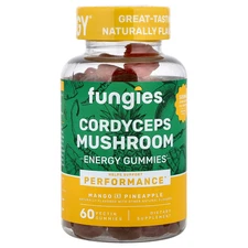 Cordyceps Mushroom Energy Gummies, Mango and Pineapple, 60 Pectin Gummies