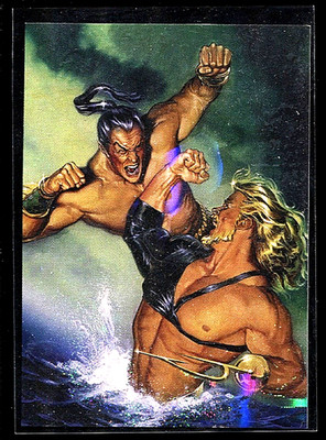 1995 DC vs Marvel HOLO FX AQUAMAN Vs NAMOR Nm-Mt Chase Insert Card Avengers Foil