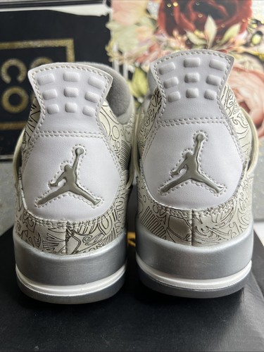 Nike Air Jordan 4 Retro Youth Sneakers 30th Anniversary Laser Size 6.5Y 2014 - Picture 3 of 10