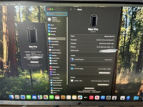 Apple Mac Pro 6,1 6-Core Xeon CPU, 32GB RAM, Dual D500 3GB Graphics, 512GB NVMe - Photo 8/8