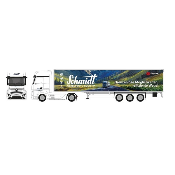 Herpa 959711 Mercedes Benz Actros L Gs Koffersattelzug Schmidt Ho 1:87 Neu-image
