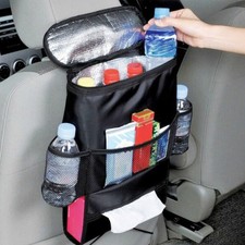 Car Seat Back Organizer Tidy Cold Insulated Cooler Bag Tissue Drinks Tray