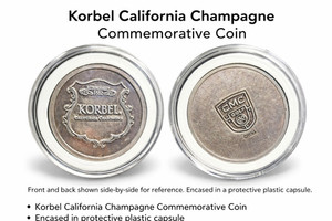 Korbel California Champagne Commemorative Coin – Established 1882 – Dual‑Side Di