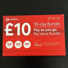 vodaphone prepaid �10 pay as you go sim unlimited texts and calls new sealed
