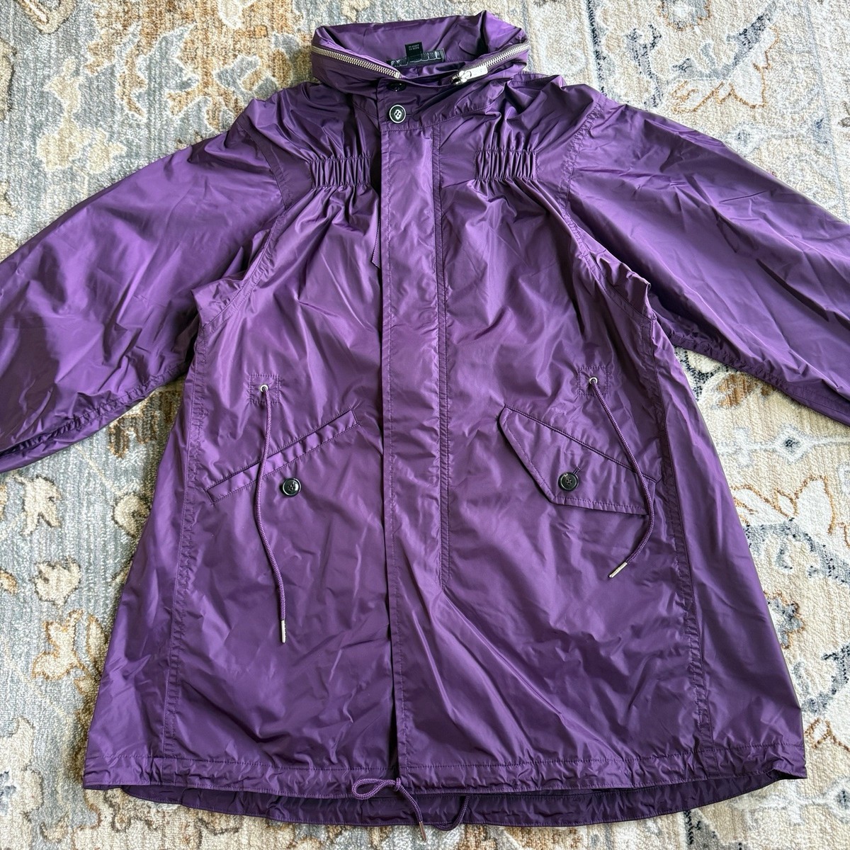 Y-3 Yohji Yamamoto Women's M Purple Rain Coat Full Zip Jacket