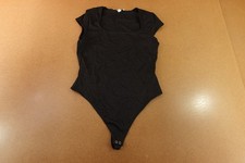 And Now This Womens Size Large Black Cap Sleeve Square Neck Bodysuit New