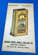 C.1885 Heckers' FARINA Victorian Tradecard ~ Hecker-Jones-Jewell MILLING Co.