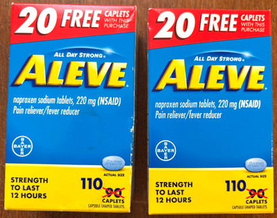 Aleve Naproxen 220Mg Pain/Fever Reducer 110/ct Caps *LOT OF 2*  EXP: 11/2026