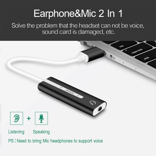 1Pc USB 3.1 Sound with 7.1 Sound Track for Mic and Earphone Plug-in Sound for - Afbeelding 10 van 11