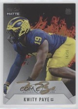 2021 MATTE Red Hot Rookies White - Orange Flames 14/50 Kwity Paye Auto 0vk6