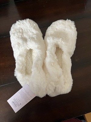 Ivory Slipper Socks Gripper Bottoms Auden Brand M/L