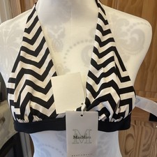 RRP £130 - Womens Max Mara Alma Black and White  Bikini Top Size Medium -NWT