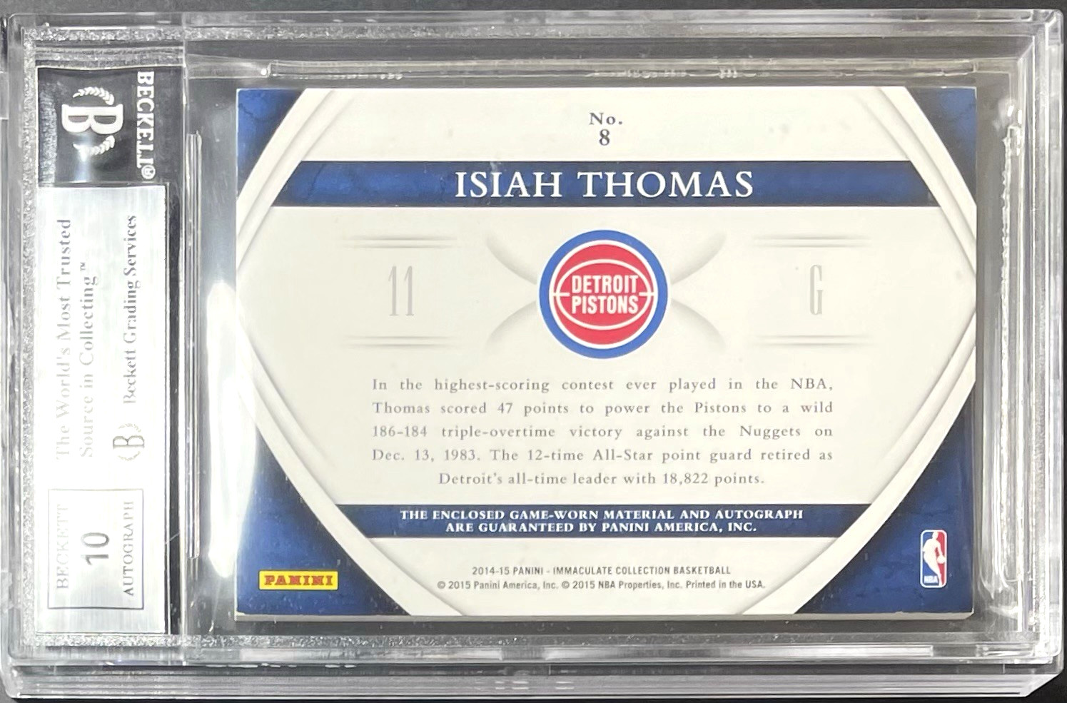 ( /25 ) Isiah Thomas 2014-15 Immaculate Premium Patch On Card Auto Pistons HOF view 2