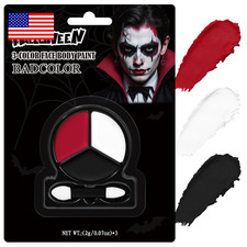 Black White Red Face Body Paint with Applicator, Oil Based Face Painting Kit for