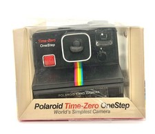 Polaroid Time-Zero OneStep Land Camera Black Rainbow Stripe Vintage Open Box