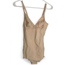 Vintage Vanity Fair 36B Body Shaping Suit Nude Tan Snap Lace