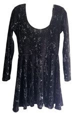 Nasty Gal Black Velvet Mini Dress Size Large Party Alternative Gothic Witchy