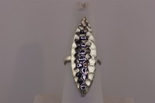 Sterling Silver 40mm Dimpled Textured Statement Band Ring 925 Sz: 7